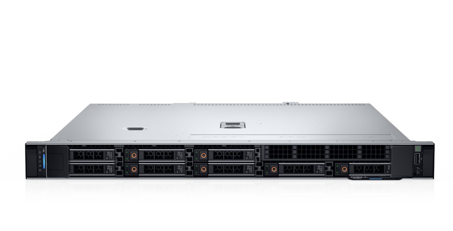 Server DELL PowerEdge R360, Rack 1U, Intel Xeon 6353P (8 C / 16 T, 2.70 GHz - 5.40 GHz, 24 MB cache, 65 W), 32 GB DDR5 ECC, 1 x 480 GB SSD, 4 x LFF, DELL PERC H755 front SAS, Fara, 2 x 700 W