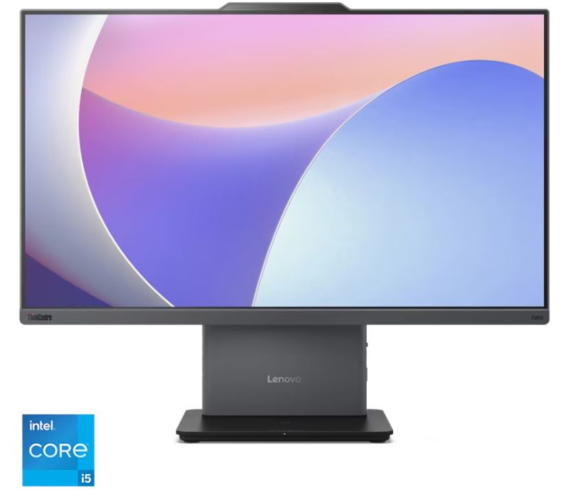 All-In-One Lenovo ThinkCentre neo 50a 24 G5 12SD00B5MH, 23.8 inch 1920 x 1080, Intel Core 5 210H (8 C / 12 T, 3.2 GHz - 4.8 GHz, 12 MB cache, 45 W), 16 GB DDR5, 256 GB SSD, Intel Intel Graphics 0 GB, Windows 11 Pro, Luna Grey