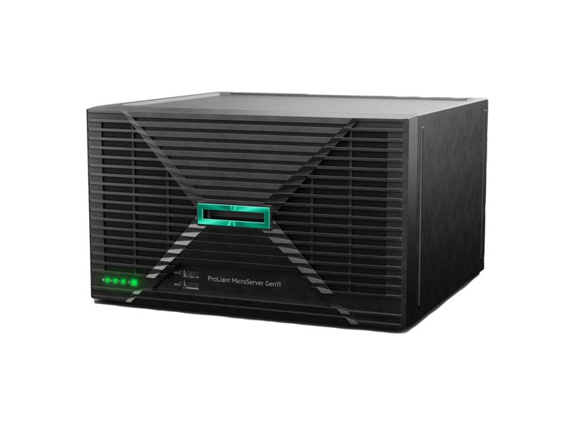 Server HPE ProLiant MicroServer Gen11, MicroTower, Intel Pentium Gold G7400 (2 C / 4 T, 3.70 GHz, 6 MB cache, 46 W), 16 GB DDR5 ECC, 1 x 1 TB HDD, 4 x LFF, Alimentator extern 180 W