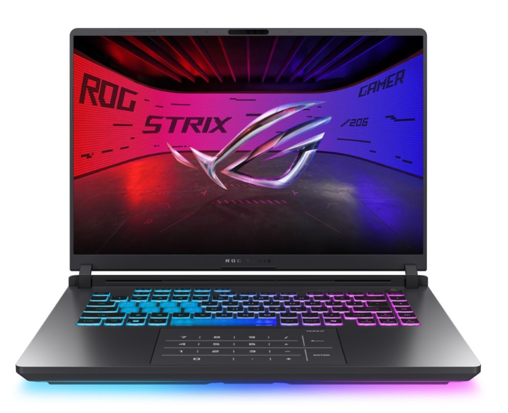 Laptop ASUS ROG Strix G16 (2025) G615LH-S5047, 16 inch 2560 x 1600, Intel Core ultra 7 255HX (20 C / 20 T, 1.8 GHz - 5.2 GHz, 24 MB cache, 55 W), 16 GB DDR5, 512 GB SSD, Nvidia GeForce RTX 5050, Fara sistem de operare, Tastatura US, Gri