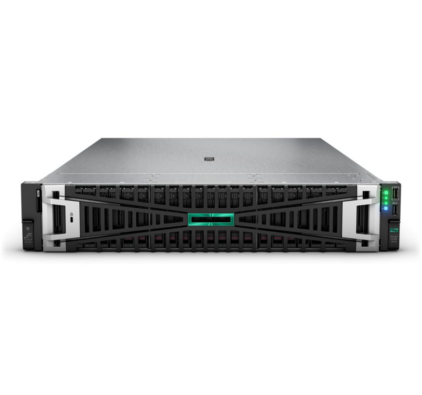 Server HPE ProLiant DL380 Gen11, Rack 2U, Intel Xeon Silver 4510 (12 C / 24 T, 2.40 GHz - 4.10 GHz, 30 MB cache, 150 W), 64 GB DDR5 ECC, 1 x 7.68 TB SSD, 8 x SFF, 2 x 1000 W