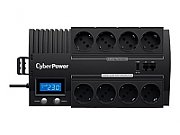 UPS Cyber Power BR1200ELCD, 1200 VA, 720 W, cu management, line-interactive, 8x Schuko, 1x RJ45, 1x USB, 12V 5.8Ah LCD, Brick, Negru