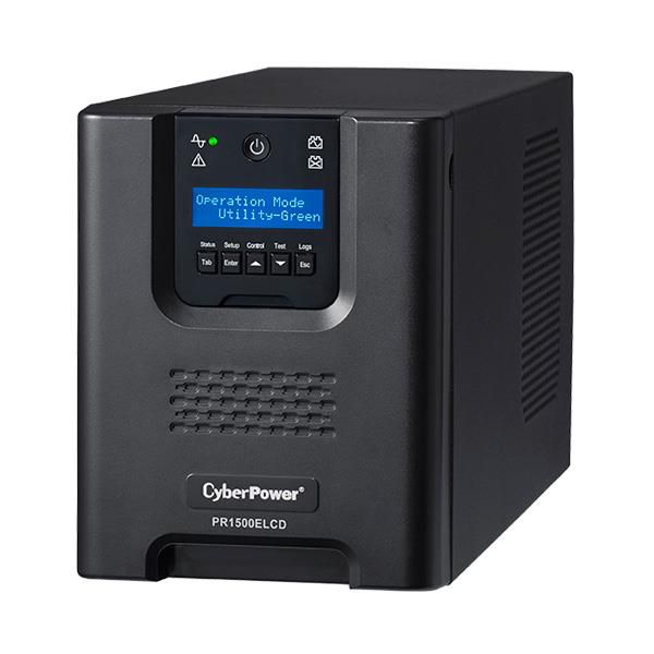 UPS Cyber Power PR1500ELCD, 1500 VA, 1350 W, cu management, line-interactive, 8x C13, 1x USB, 11 – 20 min., LCD, Tower, Negru