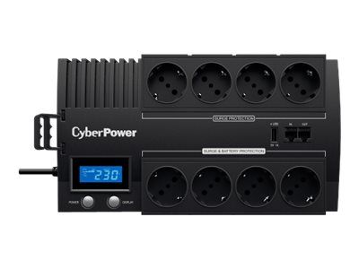 UPS Cyber Power BR1000ELCD, 1000 VA, 600 W, cu management, line-interactive, 8x Schuko, 1x RJ45, 1x USB, 12V/9Ah LCD, Brick, Negru