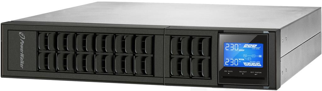 UPS PowerWalker VFI 1000 CRM LCD, 1000 VA, 800 W, cu management, on-line double-conversion, 3x C13, 1x C14, 1x USB, 12V/9Ah LCD, Tower/Rack 2U, Gri