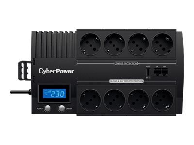 UPS Cyber Power BR700ELCD, 700 VA, 420 W, cu management, line-interactive, 8x Schuko, 1x USB, 12V 7.2Ah 28 min, LCD, Brick, Negru