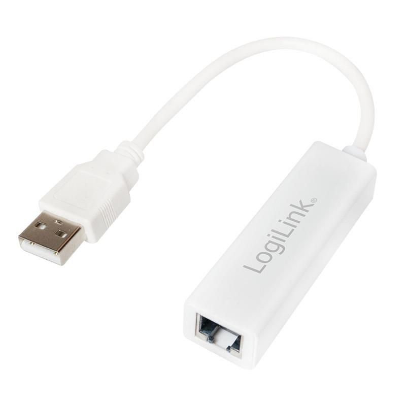 CABLU USB LOGILINK adaptor, USB 2.0 (T) la RJ45 (M), 10cm, 10/100 Mbit/s, alb,  UA0144B  (include TV 0.06 lei)