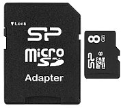 SILICONPOW SP008GBSTH010V10SP Silicon Power memory card Micro SDHC 8GB Class 10 +Adapter