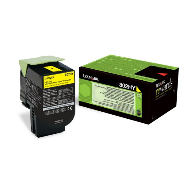 Cartus toner Lexmark 80C2HYE ,Galben ,3000 pagini ,Original (80C2HYE)