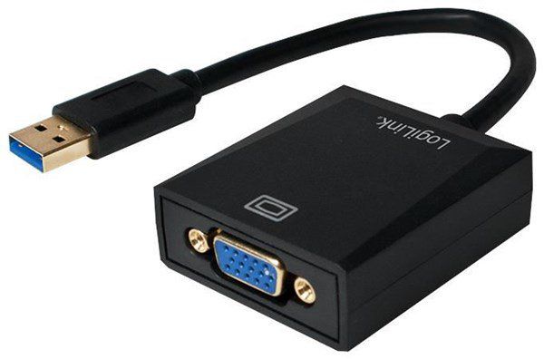 CABLU video LOGILINK, adaptor USB 3.0 (T) la VGA (M), 10cm, rezolutie maxima Full HD (1920 x 1080) la 60 Hz, negru,  UA0231  (include TV 0.06 lei)