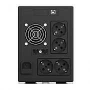 UPS nJoy UPCMTLS615HCAAZ01B, 900 W, 1500 VA, cu management, line-interactive, 4x Schuko, 6 min 45 s (50% sarcina), Negru