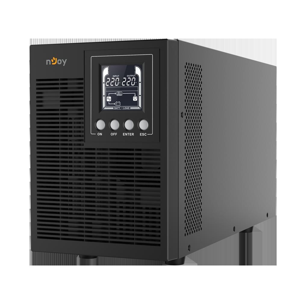 UPS nJoy UPOL-OL200EP-CG01B, 2000 VA, 1600 W, cu management, on-line, 4x Schuko, 7 minute (50% sarcina), Negru