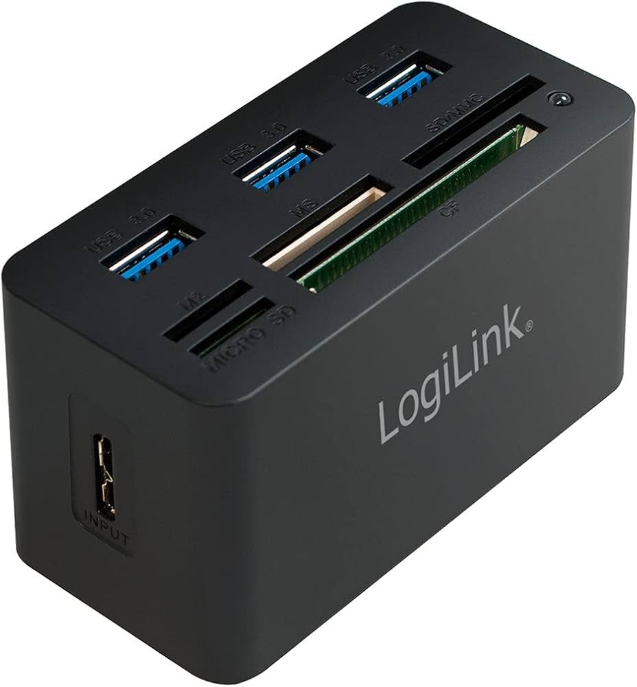 Logilink Card Reader extern mit 3xUSB 3.0 HUB AiO Cardreader