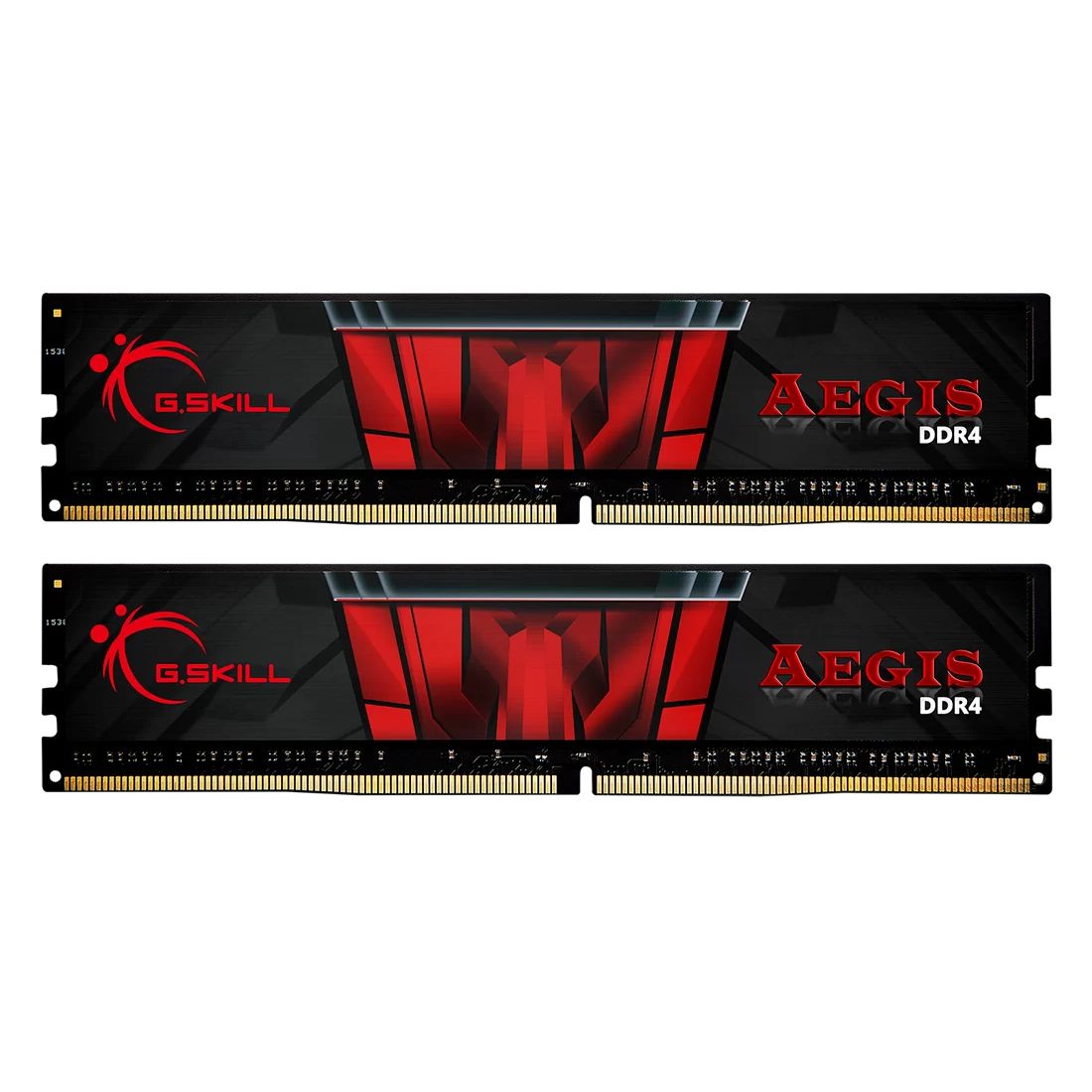 Memorie G.Skill Aegis 16 GB DDR4 2666 MHz CL19, kit 2 x 8 GB, Negru-rosu