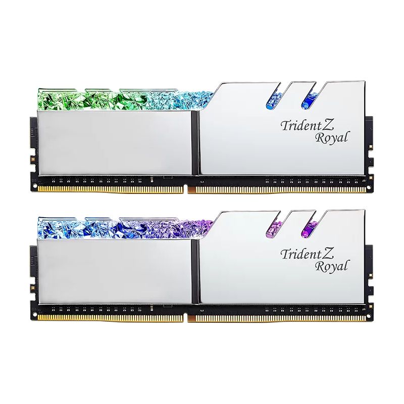 Memorie G.Skill Trident Z Royal 32 GB DDR4 3200 MHz CL16, kit 2 x 16 GB, XMP 2.0, Argintiu, RGB