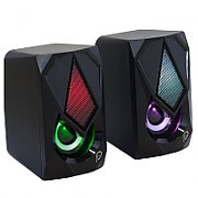 BOXE SPACER Gaming 2.0, RMS:  6W (2 x 3W), control volum, 4 x LED, USB power, black,  SPB-STORM   (include TV 1.5 lei)