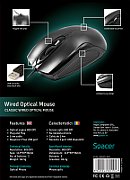 MOUSE  Spacer, PC sau NB, cu fir, USB, optic, 800 dpi, butoane/scroll 3/1, , negru,  SPMO-M11  (include TV 0.15 lei)