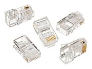 MUFA RJ-45 GEMBIRD pt. cablu UTP, Cat5e, RJ-45 (T), plastic, 100 buc,  LC-8P8C-001/100