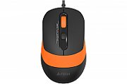 MOUSE A4tech,  FM10 , PC sau NB, cu fir, USB, optic, 1600 dpi, butoane/scroll 4/1, , negru / portocaliu,  FM10 Orange  (include TV 0.15 lei)