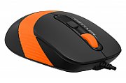 MOUSE A4tech,  FM10 , PC sau NB, cu fir, USB, optic, 1600 dpi, butoane/scroll 4/1, , negru / portocaliu,  FM10 Orange  (include TV 0.15 lei)