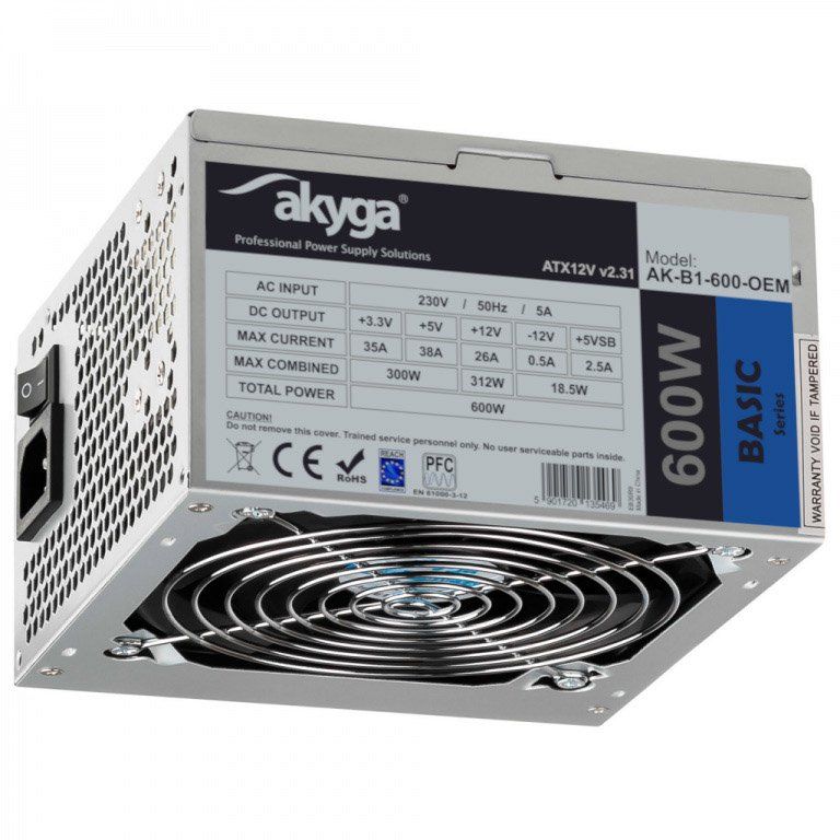 Sursa Akyga Basic AK-B1-600, 600 W, ATX