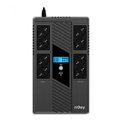 UPS nJoy UPCSBLS680TTOAZ01B, 800 VA, 480 W, cu management, line-interactive, 8x Schuko, 2 minute 30s (50% sarcina), Negru