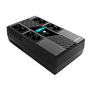 UPS nJoy UPCSBLS680TTOAZ01B, 800 VA, 480 W, cu management, line-interactive, 8x Schuko, 2 minute 30s (50% sarcina), Negru