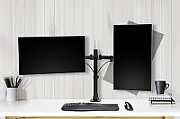 SUPORT de birou KENSINGTON, pt 2 TV/monitor plat, diag. max 32 inch, rotatie, inclinare, pivotare, orizontala, verticala, totala, max 8 Kg,  K55409WW