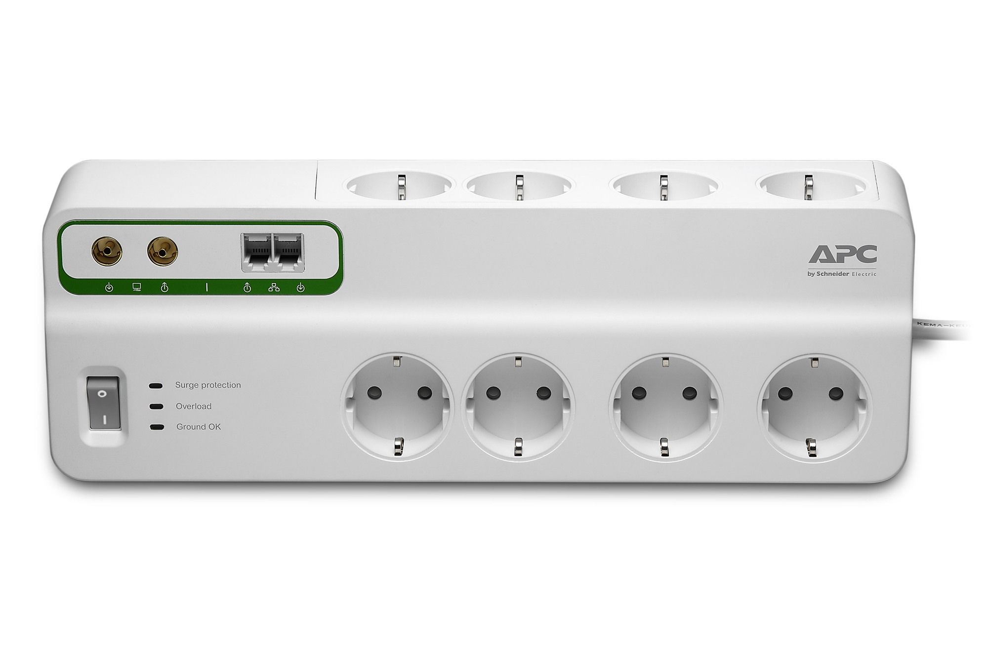 PRELUNGITOR CYBER POWER, Schuko x 4, conectare prin Schuko (T), USB x 2, cablu 1.8 m, 10 A, protectie supratensiune, negru,  P0420SUDO-DE  (include TV 0.75 lei)