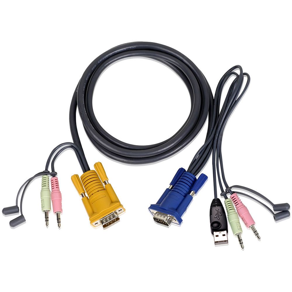 CABLU KVM ATEN convertor Serial- video+ USB, conector tip SPHD-15 (T) | 3.5 mm Jack (T) x 2,  2L-5305U  (include TV 0.75 lei)