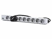 Bachmann | 333.401 | PDU | Basic | 1U 16A |  Nr iesiri 9 Schuko | Intrare Schuko cablu 2 m | Profil aluminiu | Alb