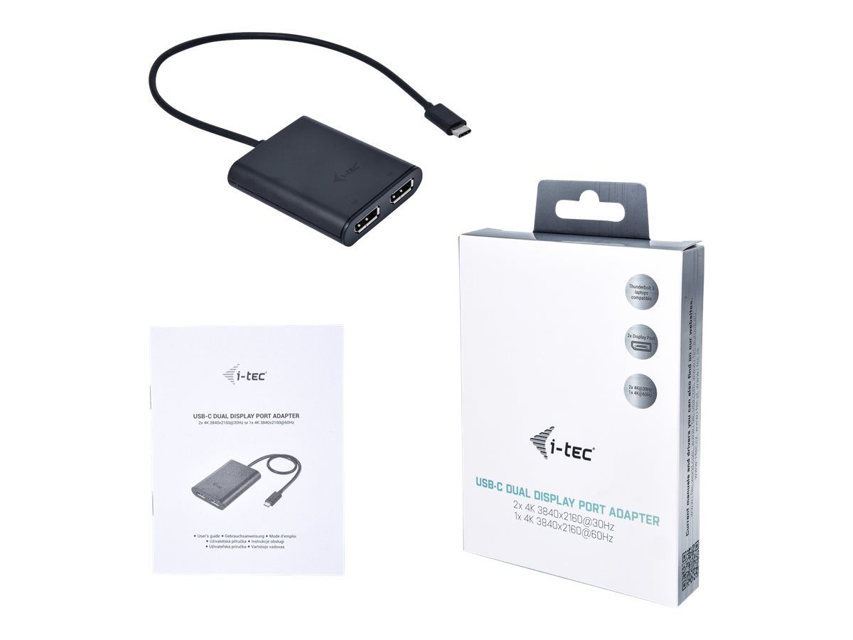 ITEC C31DUAL4KDP i-tec USB-C dual Display Port Adaptor Video 2x DP 4K compatibil cu Thunderbolt3