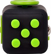 CUB ANTISTRES SPACER, FIDGET, black cu butoane green,  SP-CUBE-FGET