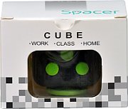 CUB ANTISTRES SPACER, FIDGET, black cu butoane green,  SP-CUBE-FGET