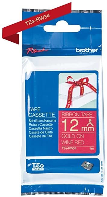 12MM GOLD/WINE-RED RIBBON TAPE