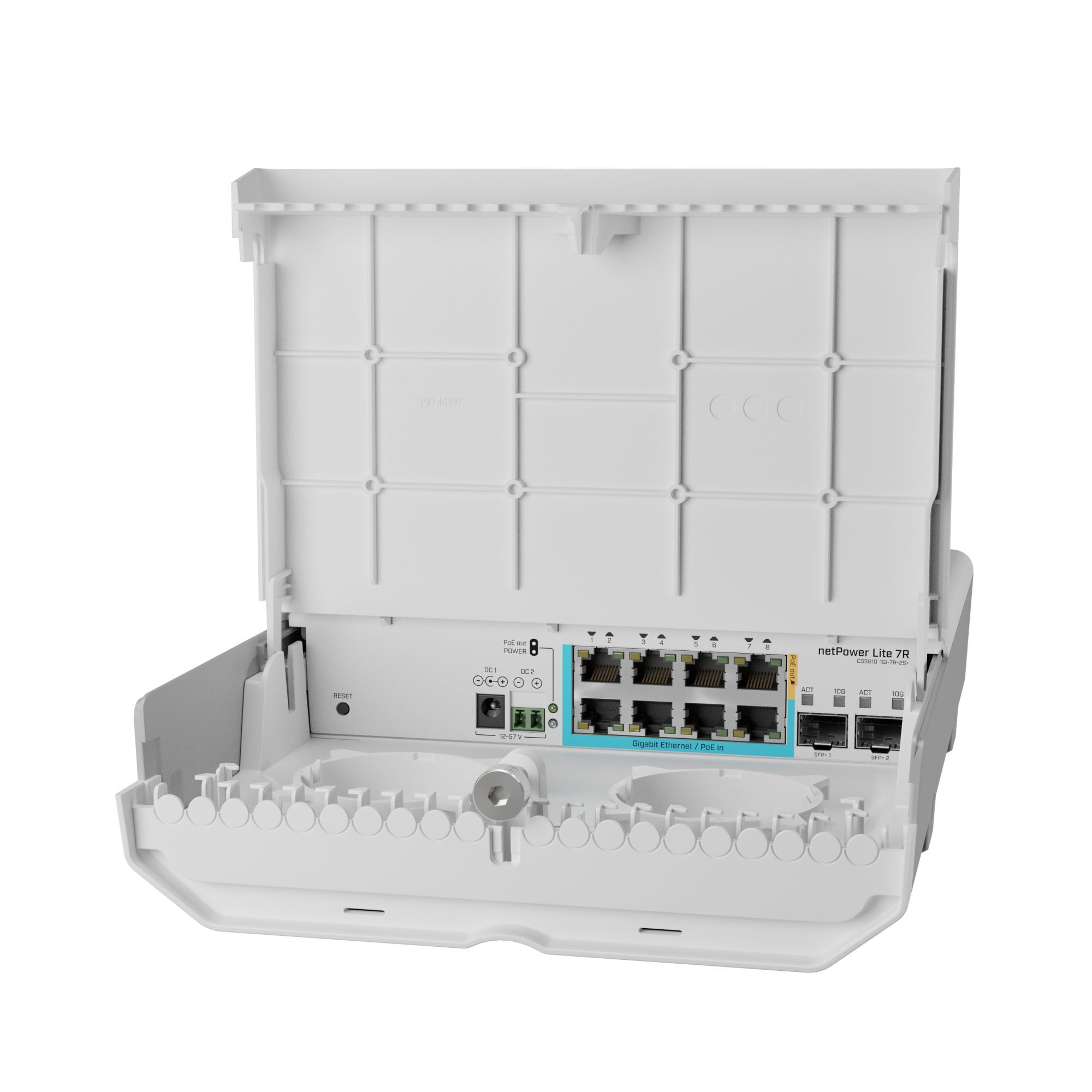 Switch Mikrotik CSS610-1GI-7R-2S+OUT, 8 porturi 10/100/1000 Mbps