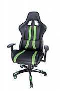 SCAUN GAMING SPACER imitatie piele, black &amp green, brate ajustabile, greutate max. 120kg, dimensiuni 69.5*77.5*126~132cm  SPCH-TRINITY-GRN /45505852