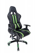 SCAUN GAMING SPACER imitatie piele, black &amp green, brate ajustabile, greutate max. 120kg, dimensiuni 69.5*77.5*126~132cm  SPCH-TRINITY-GRN /45505852