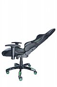 SCAUN GAMING SPACER imitatie piele, black &amp green, brate ajustabile, greutate max. 120kg, dimensiuni 69.5*77.5*126~132cm  SPCH-TRINITY-GRN /45505852