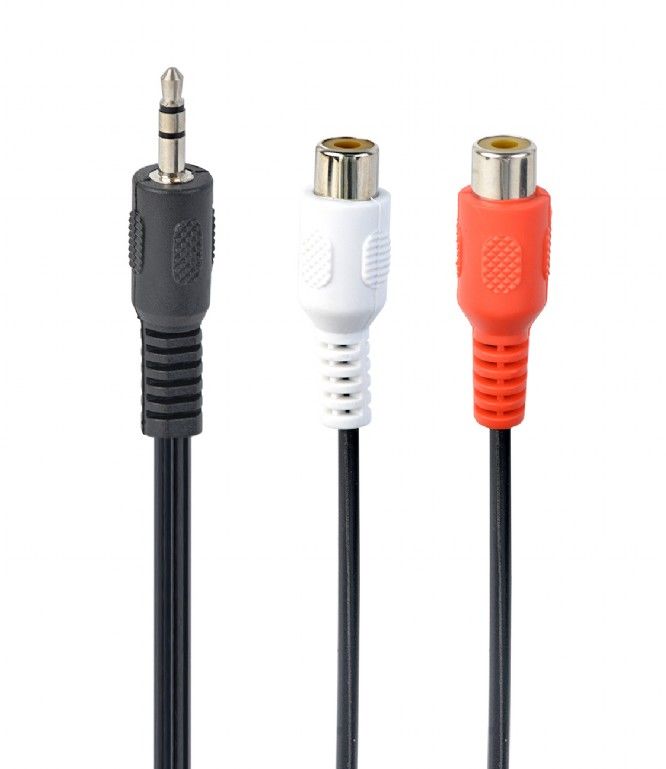 GEMBIRD CCA-418M 3.5mm 4-pin socket to 2x3.5 mm stereo plug adapter cable metal blac