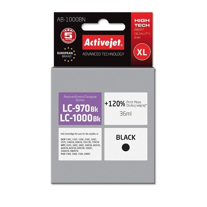 Cartus cerneala Activejet AB-1000BN ,Negru ,35 ml (compatibil cu Brother AB-1000BN)