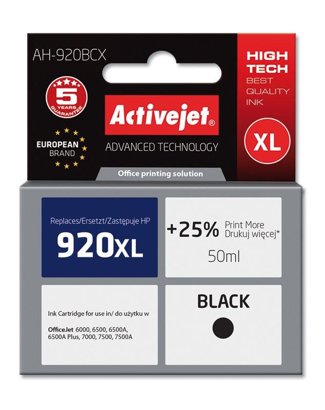 Cartus cerneala Activejet AH-920BCX ,Negru ,50 ml (compatibil cu HP AH-920BCX)