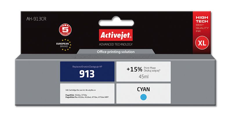 Cartus cerneala Activejet AH-913CR ,Albastru ,45 ml (compatibil cu HP AH-913CR)