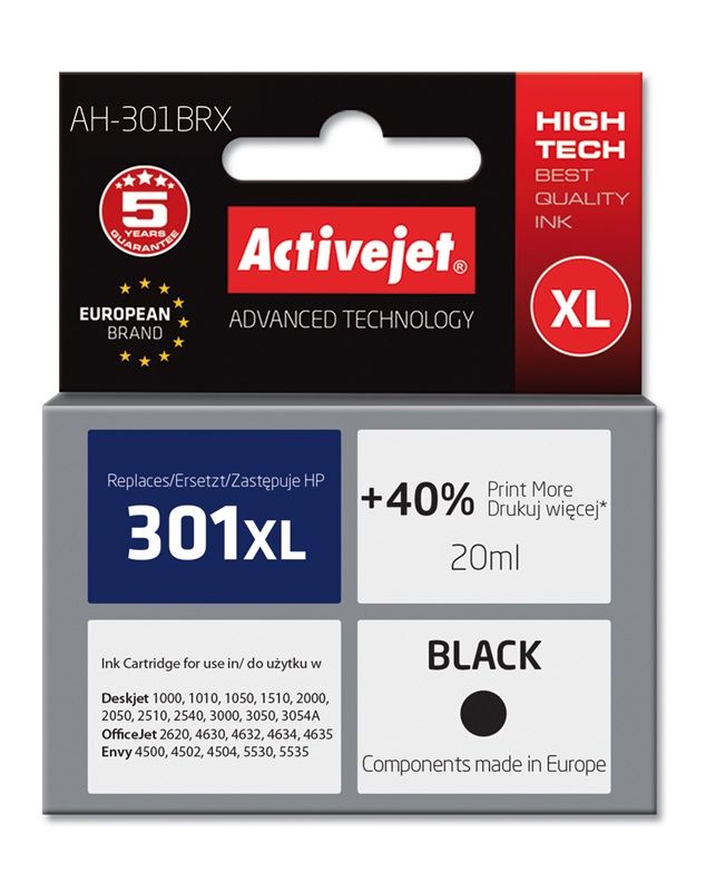Cartus cerneala Activejet AH-301BRX ,Negru ,20 ml (compatibil cu HP AH-301BRX)