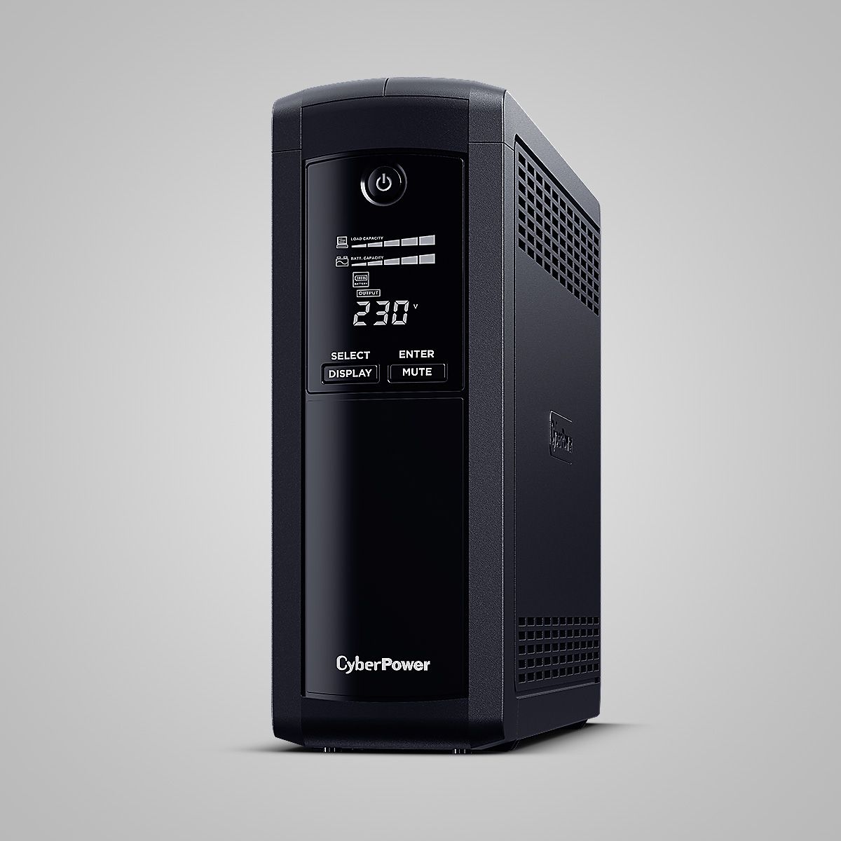 UPS Cyber Power VP1200ELCD-FR, 1200 VA, 720 W, cu management, line-interactive, 5x Schuko, 1x C14, 1x USB, Sealed Lead-acid, 12 minute (50% sarcina), LCD, Tower, Negru