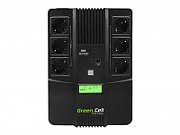 UPS Green Cell UPS07, 480 W, line-interactive, 6x Schuko, 1x USB, 12 V / 9Ah LCD, Brick, Negru