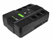 UPS Green Cell UPS07, 480 W, line-interactive, 6x Schuko, 1x USB, 12 V / 9Ah LCD, Brick, Negru