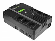 UPS Green Cell UPS07, 480 W, line-interactive, 6x Schuko, 1x USB, 12 V / 9Ah LCD, Brick, Negru