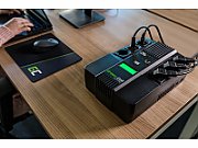 UPS Green Cell UPS07, 480 W, line-interactive, 6x Schuko, 1x USB, 12 V / 9Ah LCD, Brick, Negru