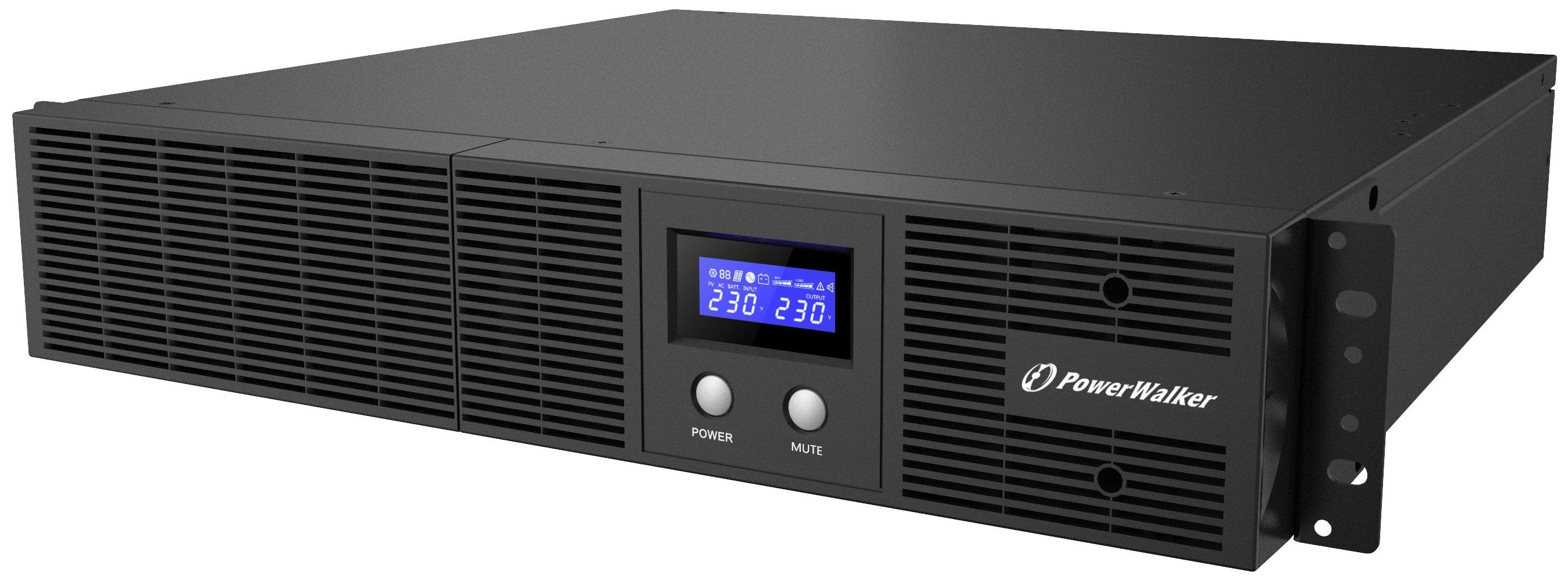 UPS PowerWalker VI 2200 RLE, 2200 VA, 1320 W, cu management, line-interactive, 4x C13, 1x C14, 1x RJ45, 12V 9Ah LCD, Rack 2U, Negru
